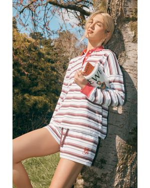 DSGN Studio Stripe Drawstring Waist Short - Grey