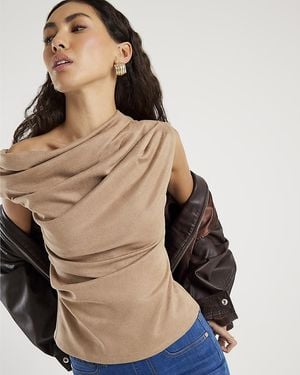 River Island Drape Top Faux Suede Sleeveless - Brown