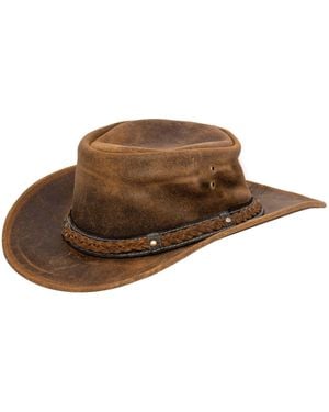Infinity Leather Cowboy Aussie Real Bush Hat - Brown