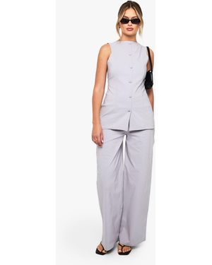 Boohoo Super Stretch Wide Leg Trousers - Grey