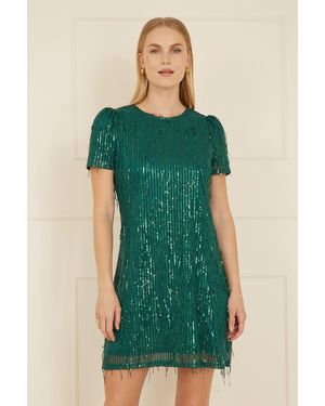 Mela London Dripping Sequin Tunic Dress - Green