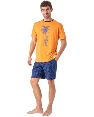 Munich Summer Short Pyjamas Mu9 - Blue