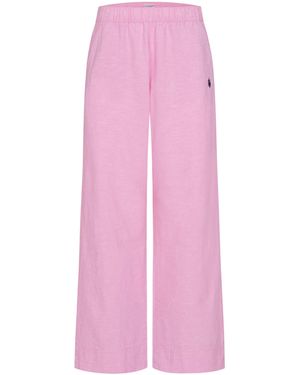 U.S. POLO ASSN. Linnenmix Broek Met Elastische Tailleband - Roze