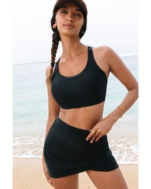 Azura Exchange Ruched Oneshoulder Swimsuit - Black