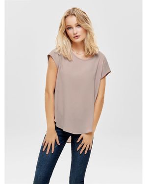 ONLY Vic Relaxed Fit Crew Neck Blouse - Grey