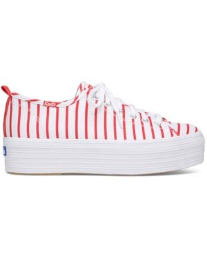 Keds Triple Up Breton Stripe Canvas & Shoes - Pink