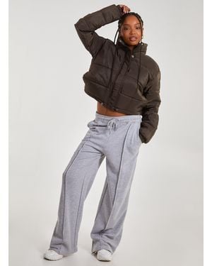 Pink Vanilla Crop Bomber Jacket - Green