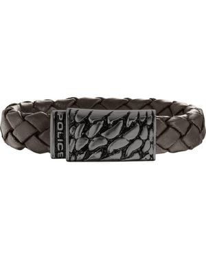 Police 25729Blc-02-L Alligator Bracelet - Black