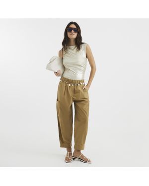 River Island Sleeveless Coated Ribbed Drape Top - Green