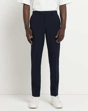 River Island Navy Super Skinny Fit Suit Trousers - Blue
