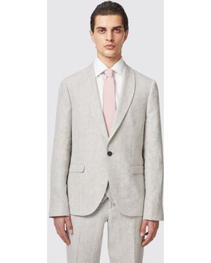 Twisted Tailor Claremont Slim Fit Linen Jacket - Grey