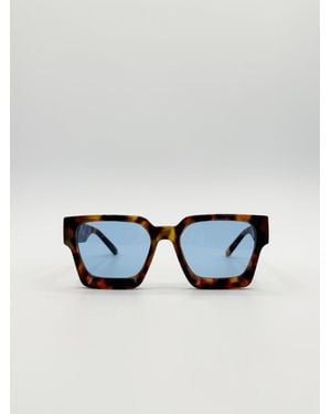 SVNX Chunky Oversize Square Sunglasses - Blue