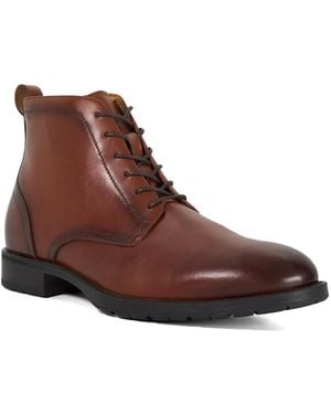 Dune Carrsons Leather Lace-Up Ankle Boots - Brown