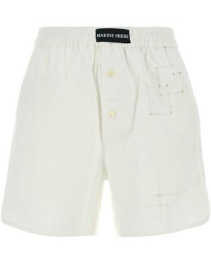 Marine Serre Cotton Shorts - White