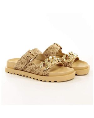 Guess Fatema 4G Logo Slipper - Metallic