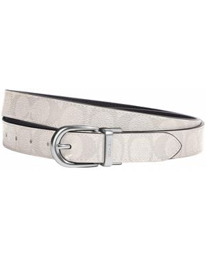 COACH 25Mm Cut To Size Classic Signature Pvc Belt - White