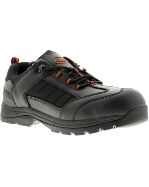 Tradesafe Goliath Leather Safety Shoes & Trainers Imitation Leather - Black