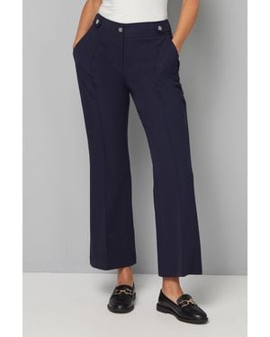 Wallis Petite Smart Bootcut Leg Trousers - Blue