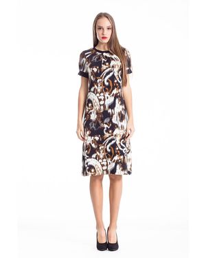 Conquista Allover Print A Line Jurk - Wit