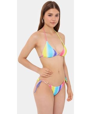 Hiccup Polka Dot Triangle Bikini Set - Multicolour