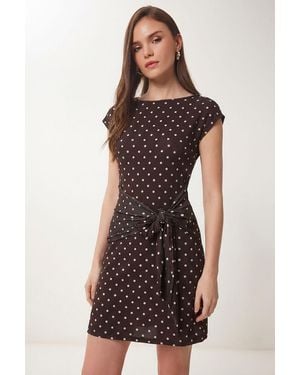 Happiness İstanbul Fitted Midi Tulle Dress - Multicolour