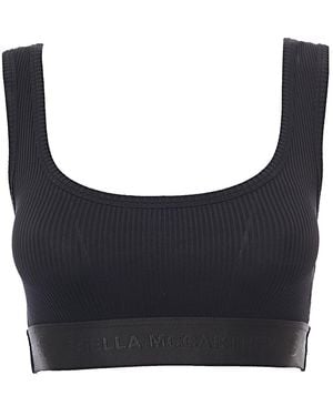 Stella McCartney S-Wave Technical Rib Q-Nova Cropped Top - Blue