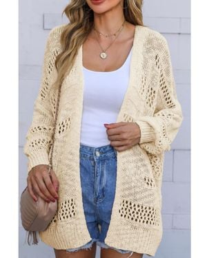 Everyday the Label Opengewerkt Vest Met Lange Mouwen En Open Voorkant - Blauw
