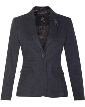 TruClothing Tweed 1920S Herringbone Blazer Canvas - Blue