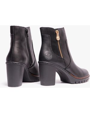 Rieker Y2557-00 Leather Boots - Black