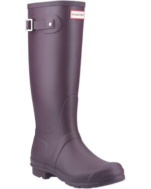 HUNTER Original Tall Rubber /Grape Wellington Boots - Purple