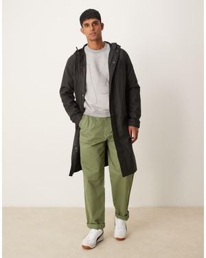 ASOS Longline Rubberised Windbreaker Jacket - Green