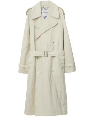 Burberry Nude Long Cashmere Trench Coat - White