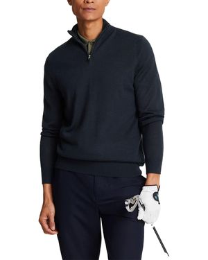 Lyle & Scott Sweatshirt Quarter Zip Pullover - Blue