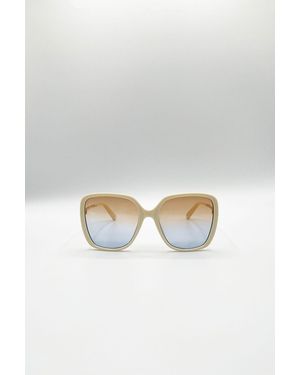 SVNX Oversized Square Sunglasses - Natural