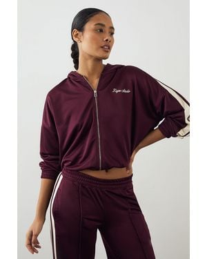 DSGN Studio Tricot Zip Through Hoodie - Purple
