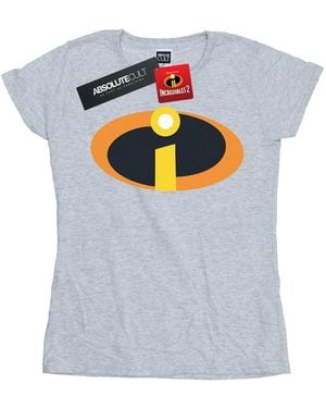 Disney Ladies The Incredibles Costume Logo Cotton T-Shirt (Sports) - Blue