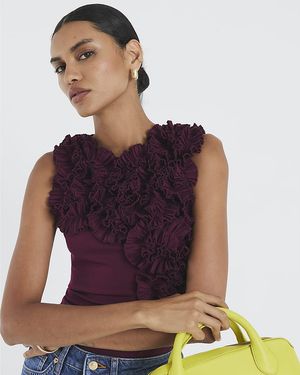 River Island Bodysuit Sleeveless Ruffle - Purple