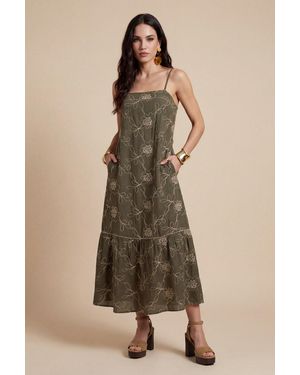 Urban Bliss Embroidered Maxi Dress - Natural