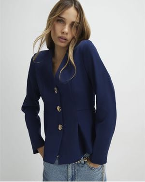 River Island Jacket Long Sleeve Pleated - Blue