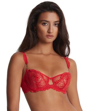 Aubade Laf14 Flowermania Half-Cup Bra - Red