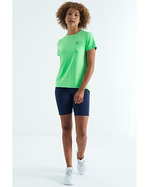 TOMMY LIFE Relaxed Crew Neck T-Shirt With Side Slits - Green