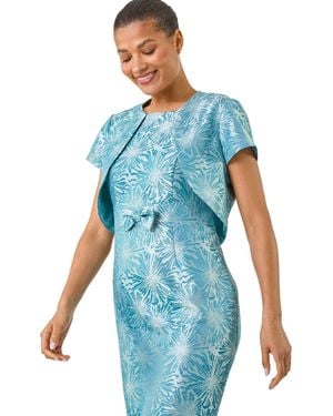 Roman Jacquard Occasion Jacket - Blue