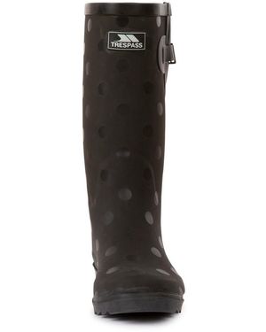 Trespass Ladies Elena Polka Dot Wellington Boots - Black