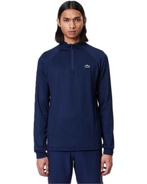 Lacoste Mock Neck Regular Fit Athletic Top - Blue