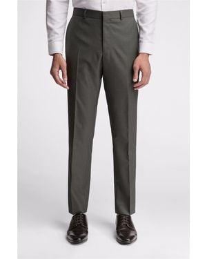 Ted Baker Flat Fronted Slim Fit Suit Trousers - Grey