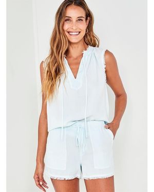 Bella Dahl Frayed Hem Bermuda Shorts - White