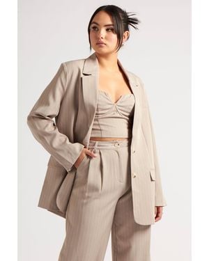 Urban Bliss Striped Blazer - Natural
