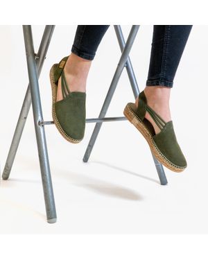Toni Pons Nuria Ladies Suede Espadrilles Khaki - Green
