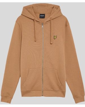 Lyle & Scott Loopback Cotton Full Zip Hoodie - Natural