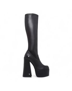 Windsor Smith Windsorsmith Knee-High Sock Platform Goth Heel Boots - Black